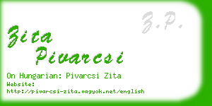 zita pivarcsi business card